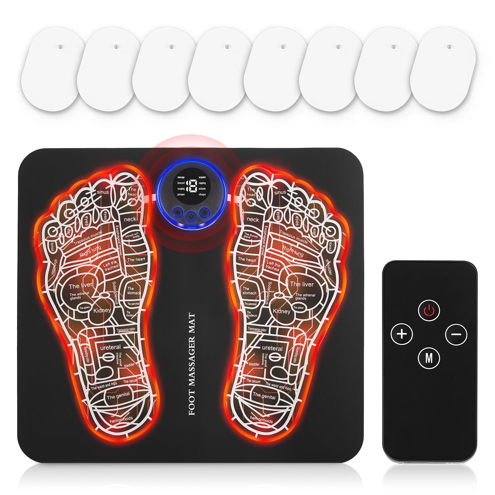 Phixnozar EMS Foot Massager –Foldable Feet & Calves Massage Mat for Muscles Relaxation,Pain Relief,15 Modes and 16 Intensity Levels,TENS (Mode:KTR-2493)