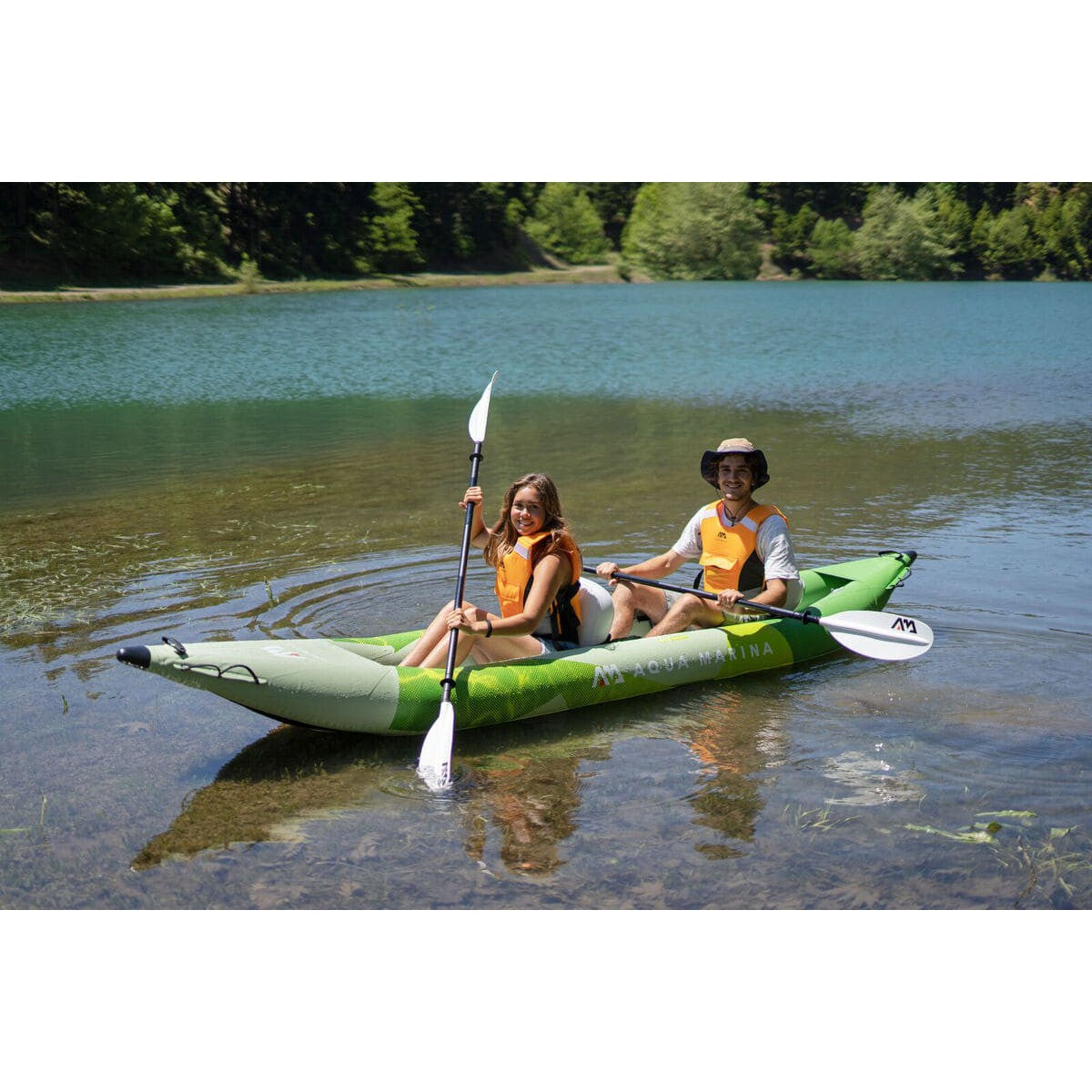 Aqua Marina Betta-412 Recreational 2 person Inflatable Deck Kayak With Paddle Set