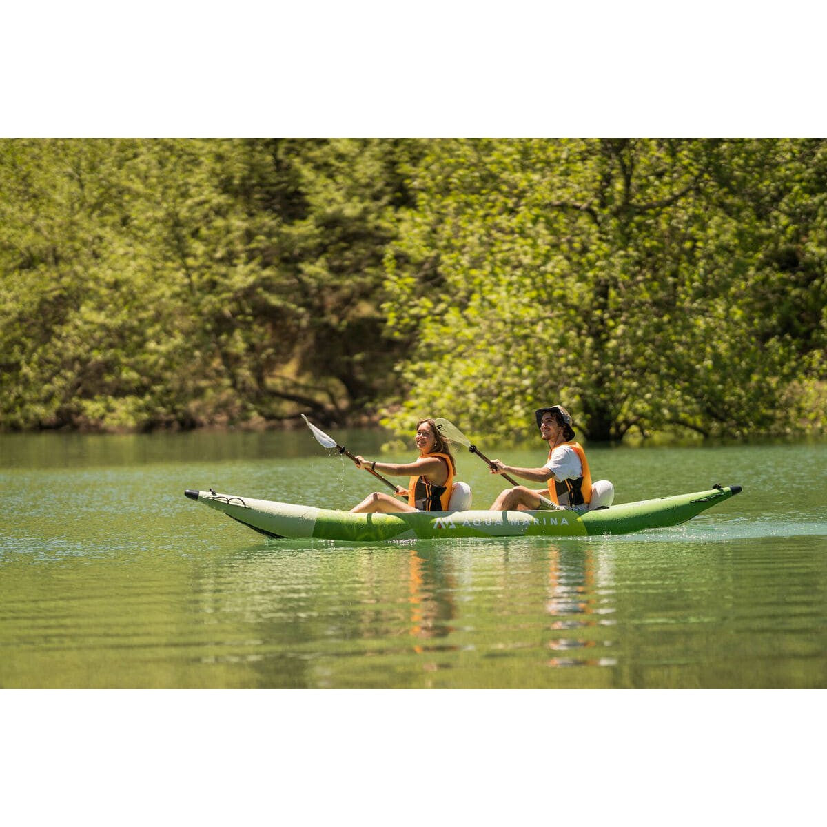 Aqua Marina Betta-412 Recreational 2 person Inflatable Deck Kayak With Paddle Set