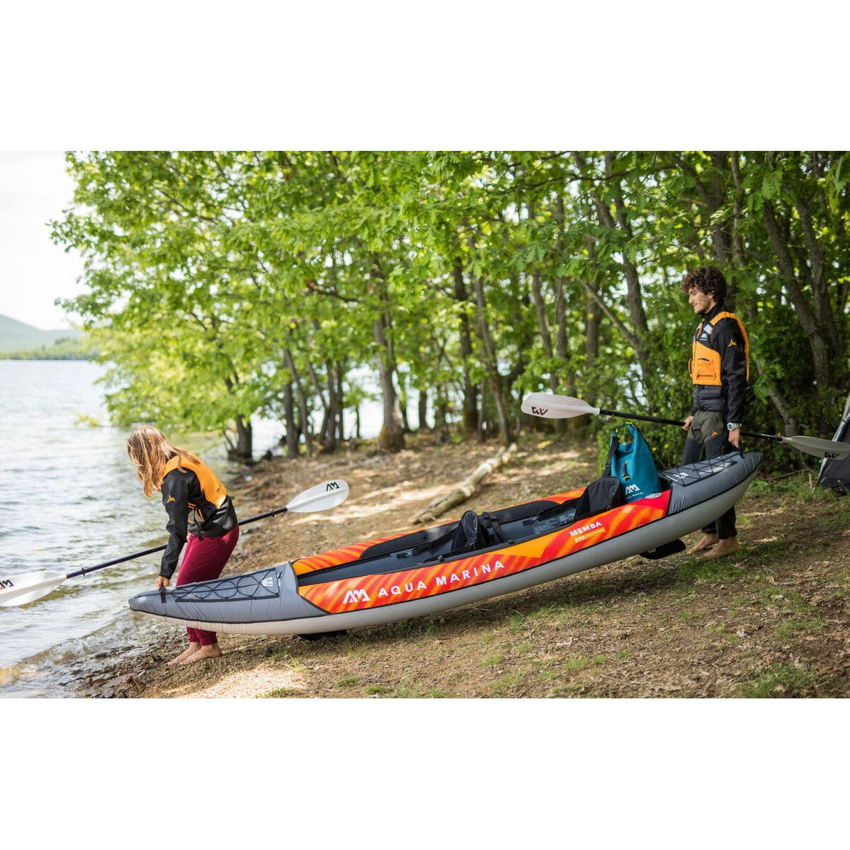 Aqua Marina Memba-390 Touring 2 Person Inflatable Kayak With Paddles