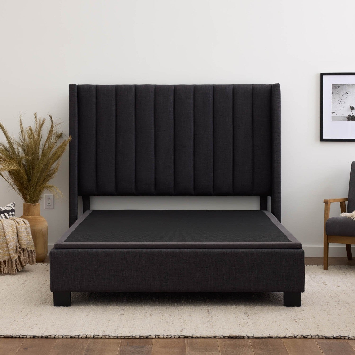 Malouf Thin Deck Upholstered Platform Bed Frame-Purely Relaxation