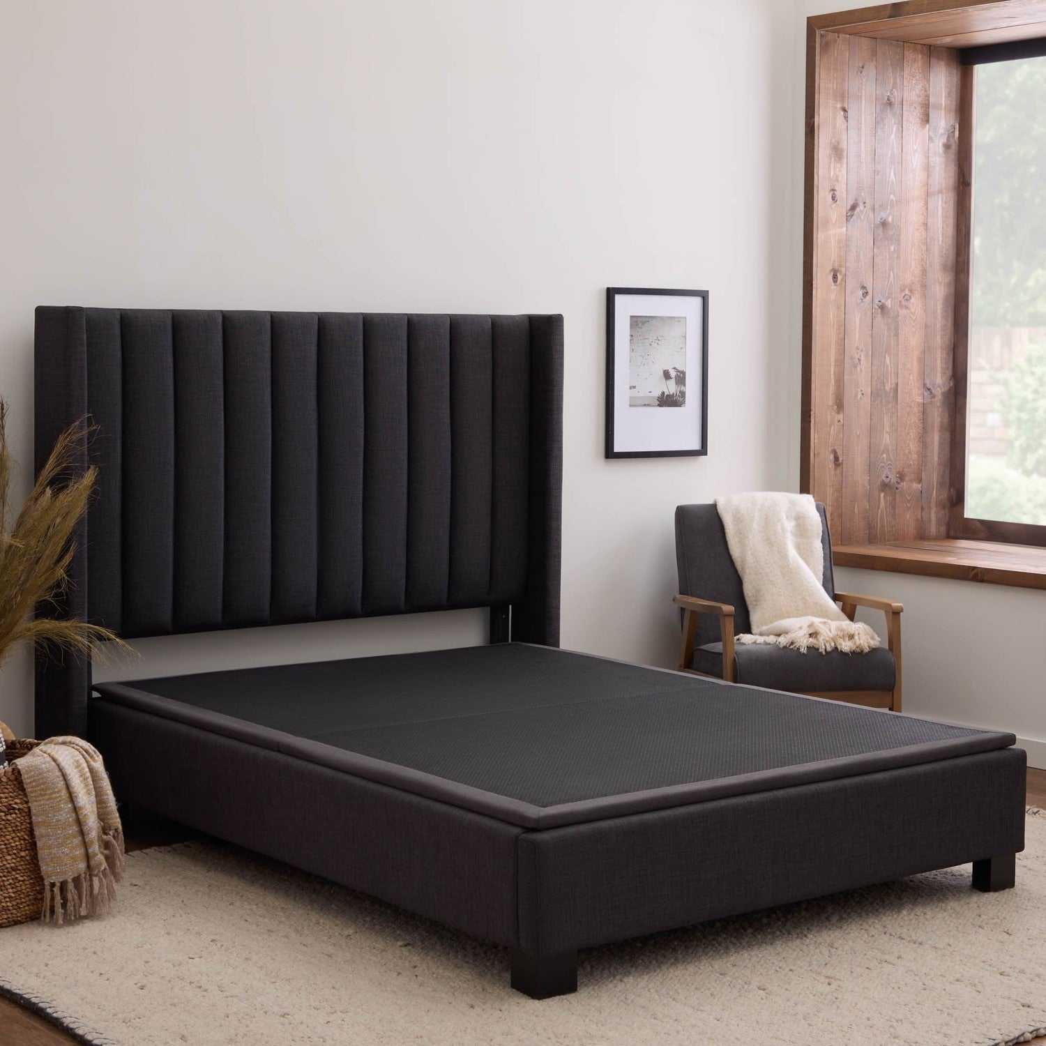 Malouf Thin Deck Upholstered Platform Bed Frame-Purely Relaxation