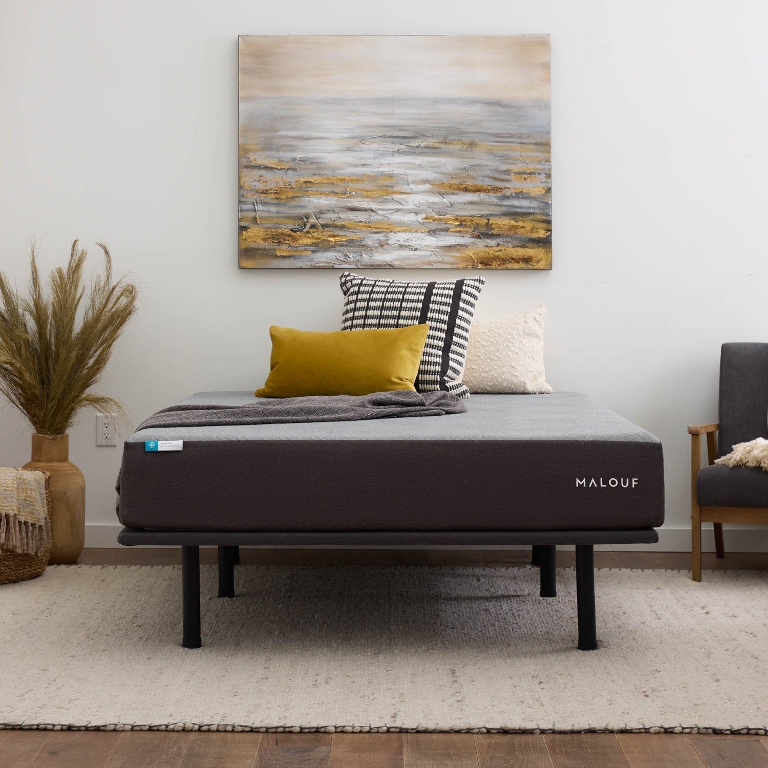 Malouf Thin Deck Upholstered Platform Bed Frame-Purely Relaxation