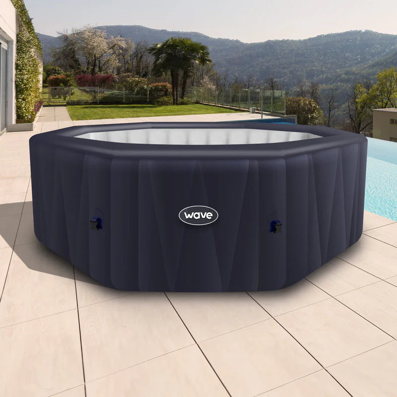 Wave Spa Aegean Octagon 6 Person Inflatable Hot Tub With Built-In Integrated Heater-Purely Relaxation