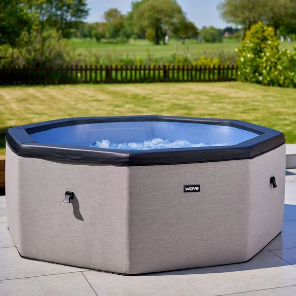 Wave Spas Como Octagon 6 Person Eco Foam Hot Tub With Built-In Integrated Heater-Purely Relaxation