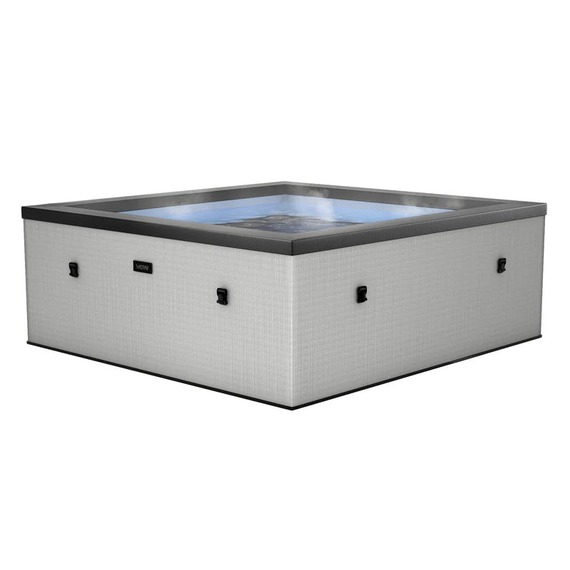 Wave Spas Garda Square 4 or 6 Person Eco Foam Hot Tub With Built-In Integrated Heater-Purely Relaxation