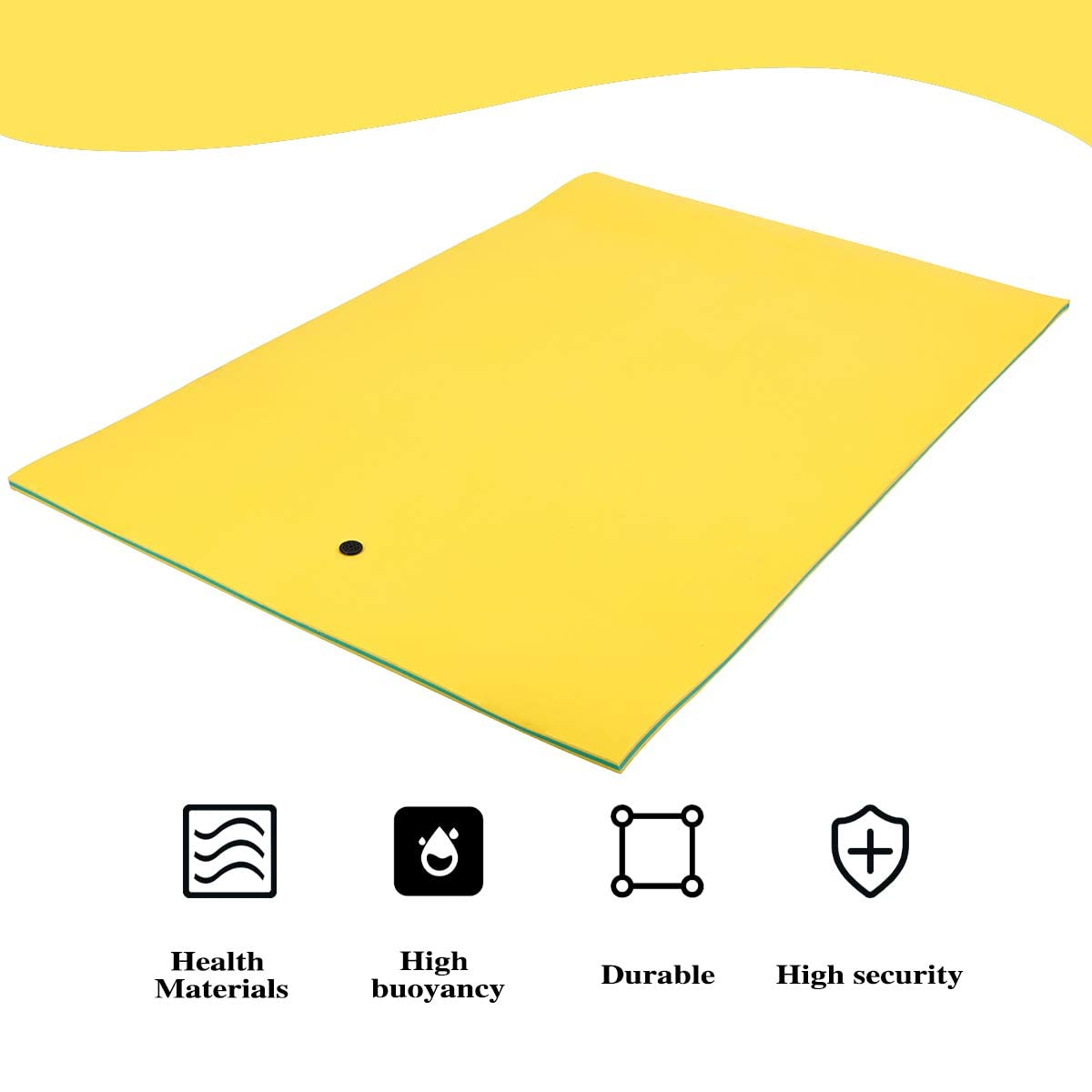 Max4out Water Floating Mat 9/12/18 Foam Lake Floats Floating Foam Pad Lily Pad for Water Recreation and Relaxing Lily Mat for Family Floating Pad for Pets Pool Float for Party (Yellow-350)