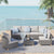 Grand patio 6 Seats Outdoor Conversation Sets with Olefin Cushions, Wicker Modular Sofa Sets with Coffee Table for Backyard Garden Poolside Light Gray