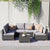 Grand patio 6 Seats Outdoor Conversation Sets with Olefin Cushions, Wicker Modular Sofa Sets with Coffee Table for Backyard Garden Poolside Light Gray