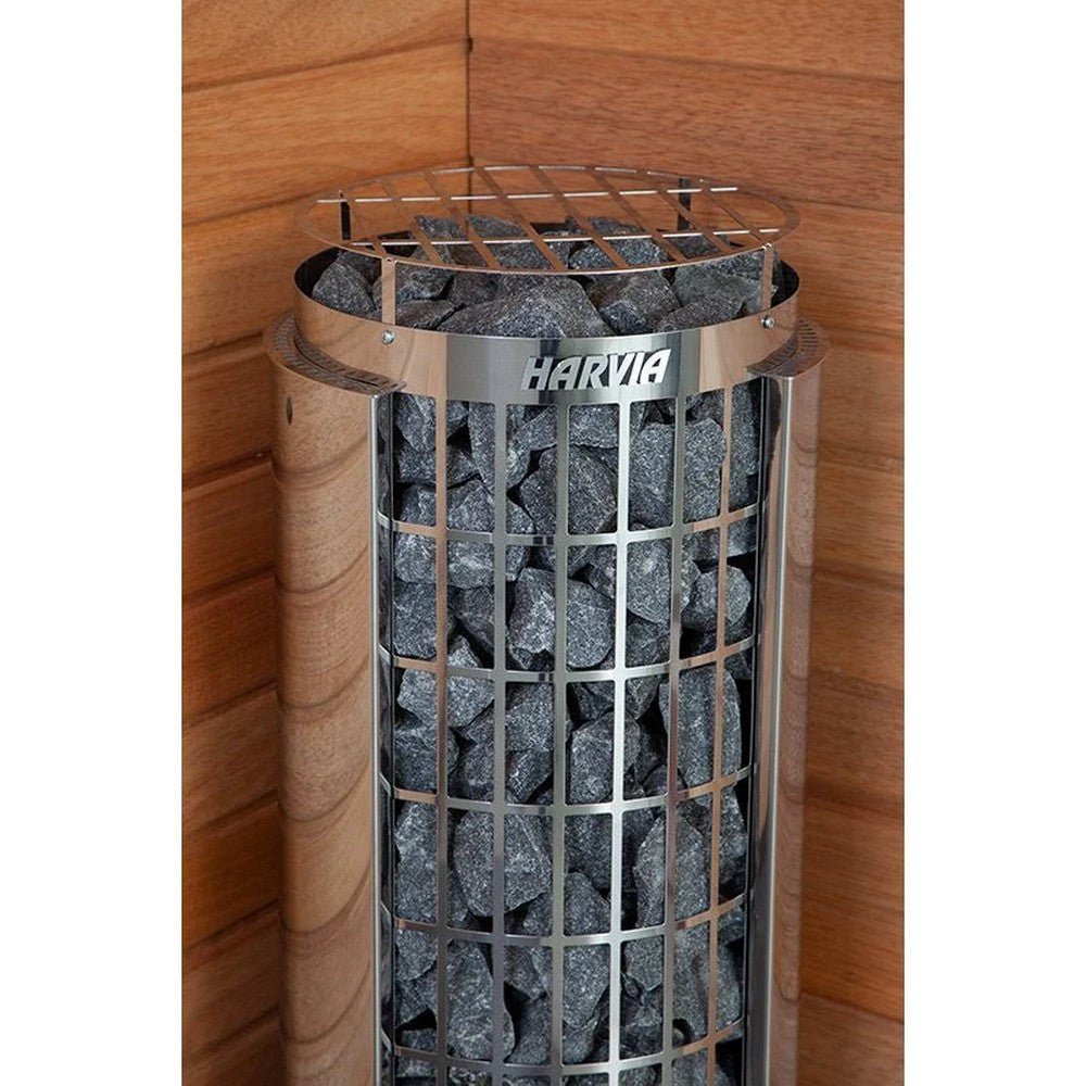 Harvia Cilindro Half Series Stainless Steel Sauna Heater with Built-In  Timer & Temperature Controls