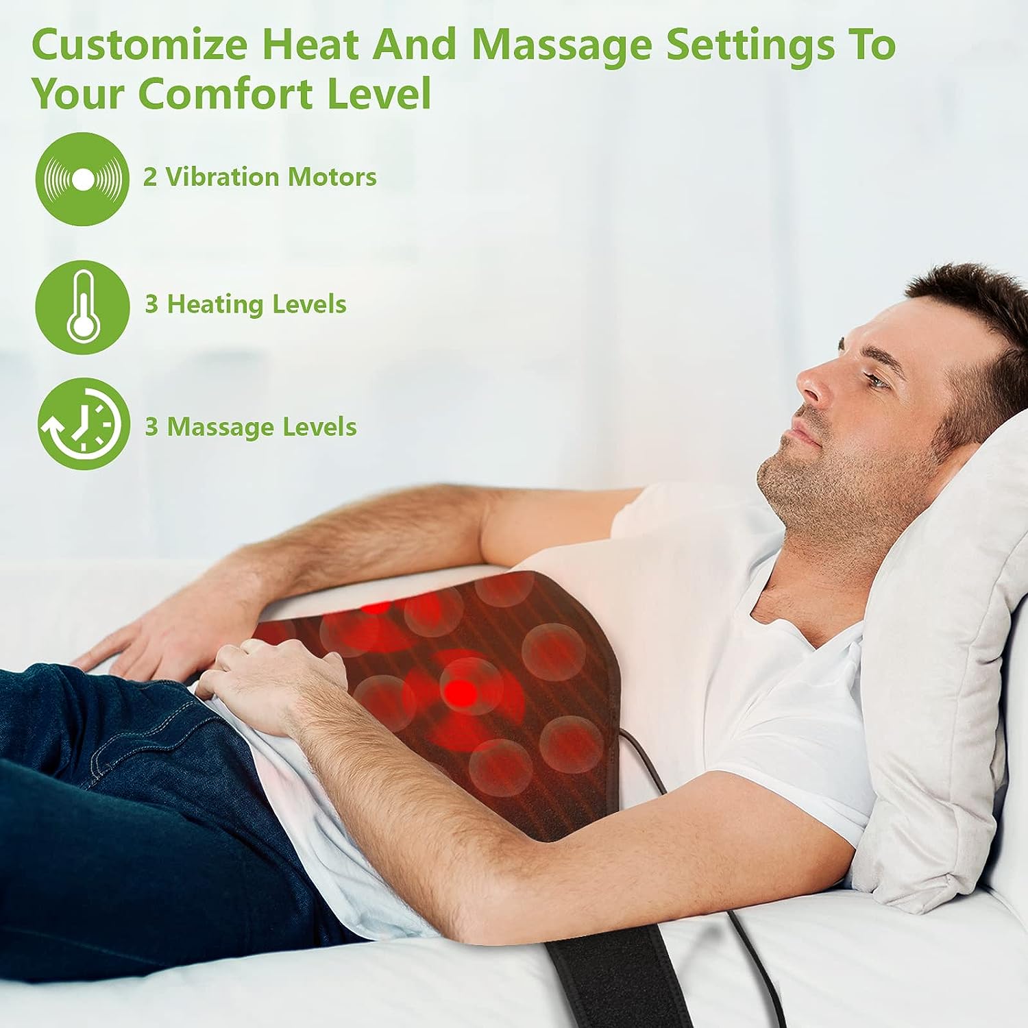 UTK Far Infrared Heating Pad with Vibration Massage for Lower Back
