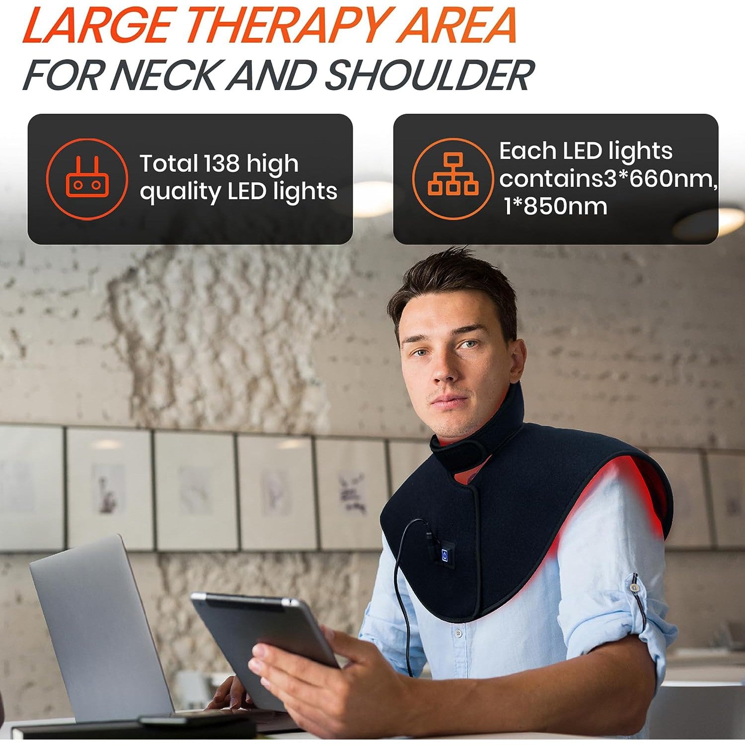UTK Technology Red Light Therapy Belt for Body Pain Relief 4 in 1 Infrared Light Therapy Flexible Wearable Device M3GY1-01-A